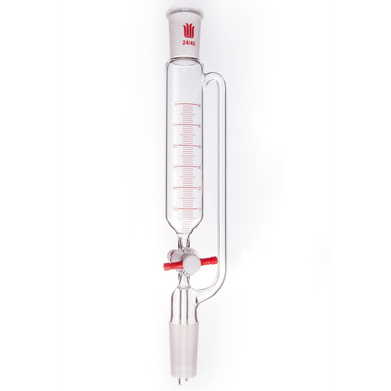 Synware F612460 Graduated Pressure-Adjustable Dropper Funnel, 60ml, 2" Grinding Mouth