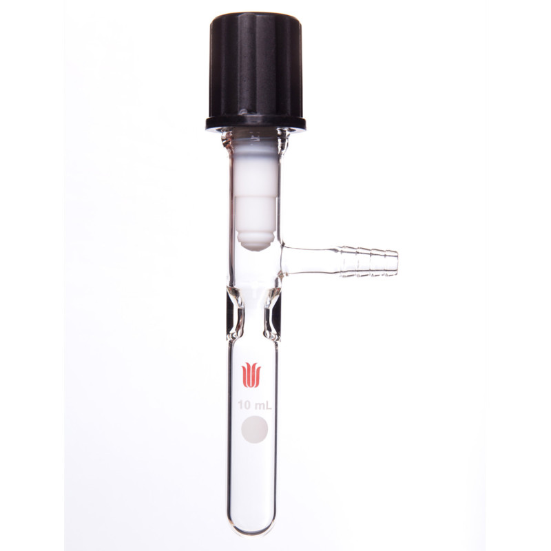 Synthware F588010 10ml 8mm High Vacuum Valve 20mm OD x 70mm L for Solvent Storage Bottle F58