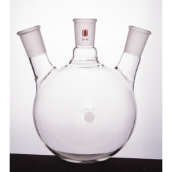 F431034 Main Mouth 34/45, Side Mouth 24/40, 1000mL - Synware F43 Tilted Three-neck Round-bottom Distillation Flask